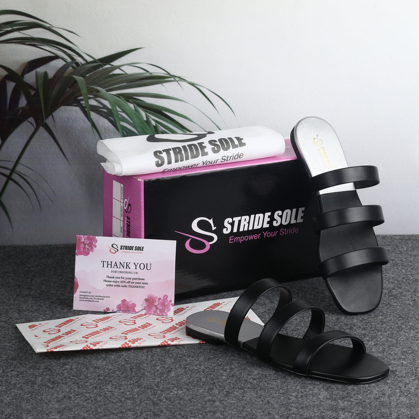 Empower Your Stride with Stride Sole’s Black Strappy Sandals